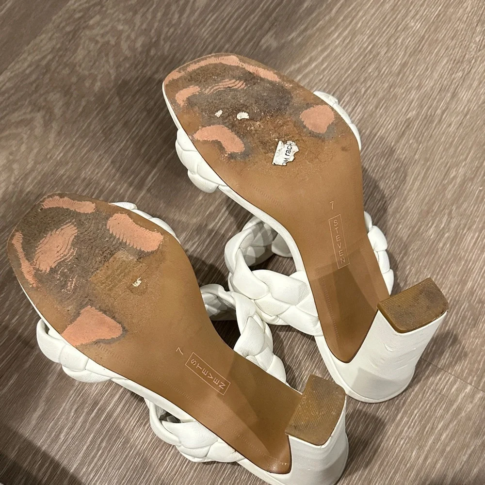 Steven by Steve Madden Ivory Braided Heels